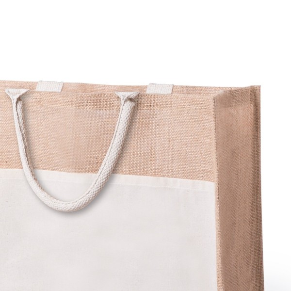 Sac Shopping Écologique en Jute avec Poche Frontale