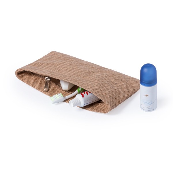 Trousse en jute naturelle polyvalente avec fermeture zippée