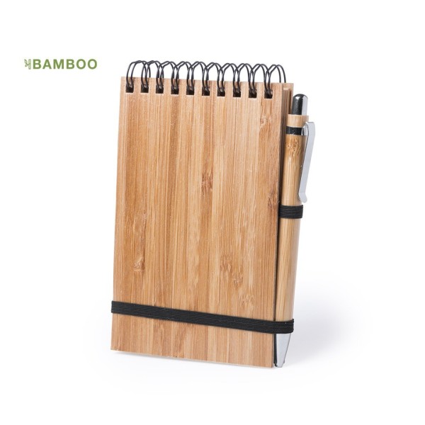 Cahier écologique en bambou avec stylo assorti