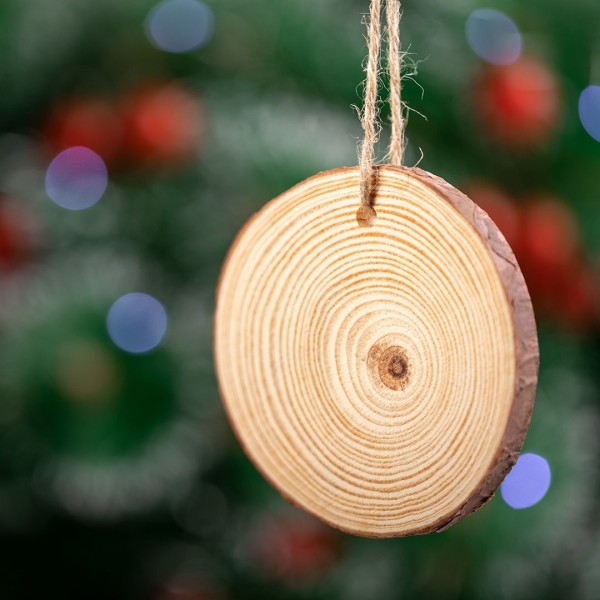 Ornement de Noël en Bois Naturel