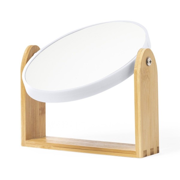 Miroir de bureau Rinoco en bambou avec double grossissement