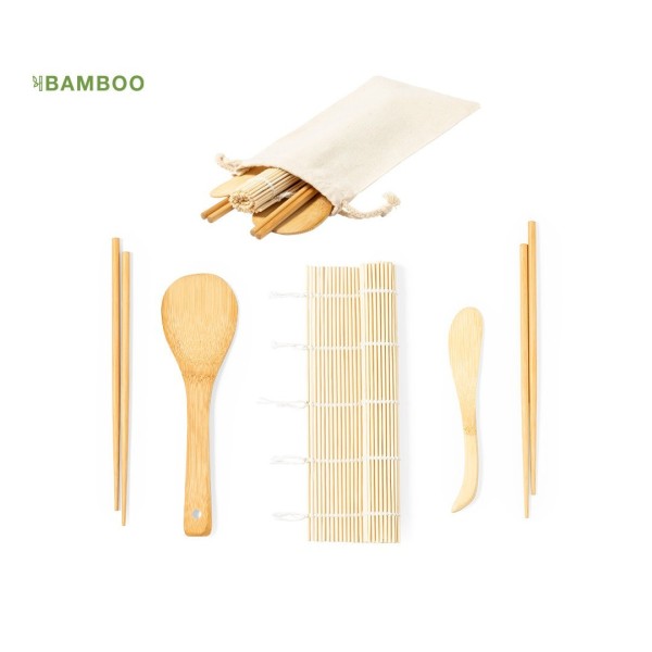 Set Sushi Bambou Naturel 5 Pièces