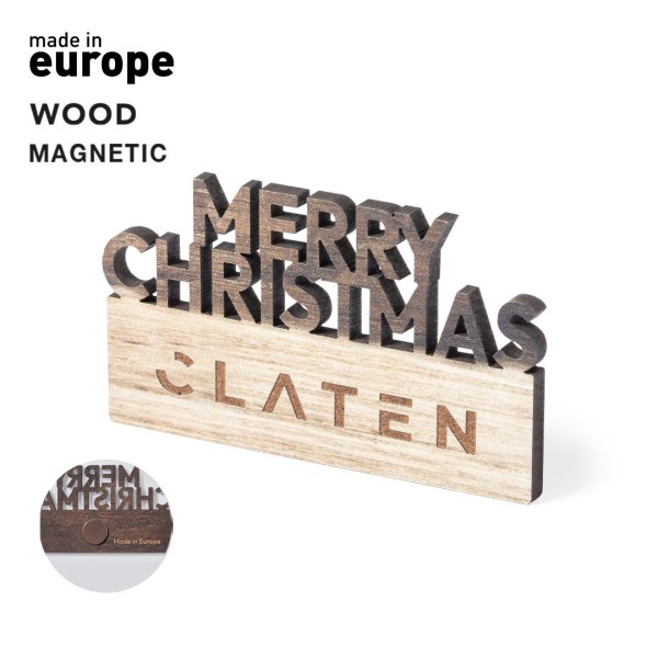 Magnet Merry Christmas en Bois Naturel