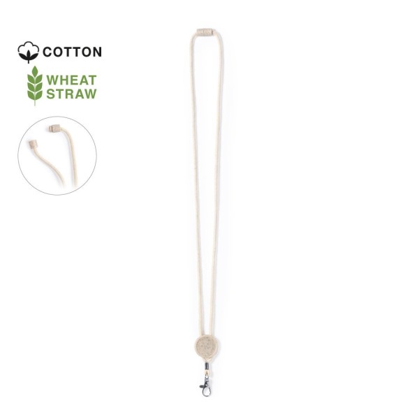 Lanyard écologique en coton naturel