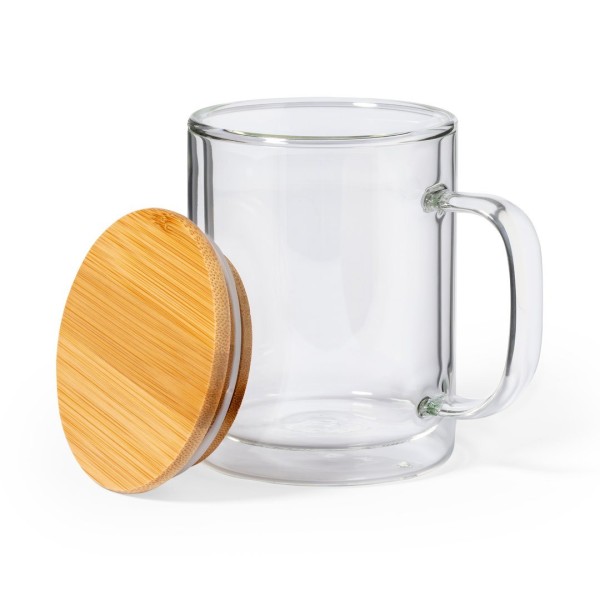 Tasse Thermique Élégante en Verre Double Paroi 370ml