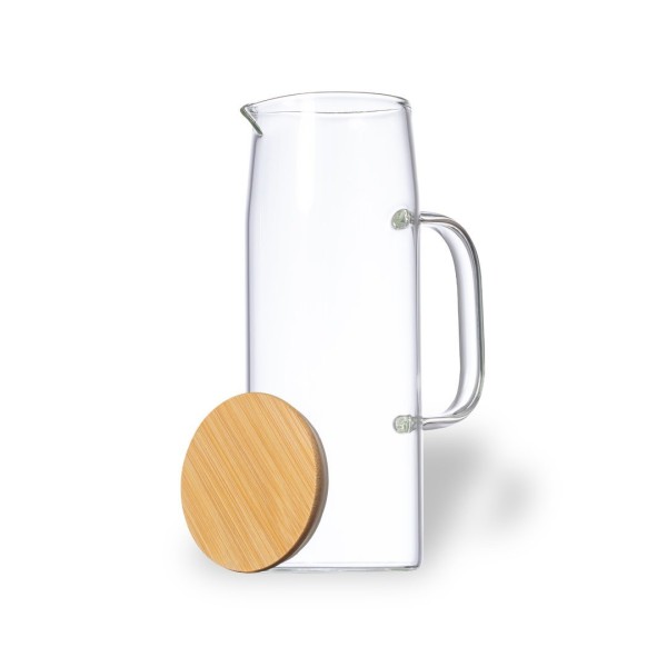 Carafe Dibrix en Verre Borosilicate avec Bouchon Bambou