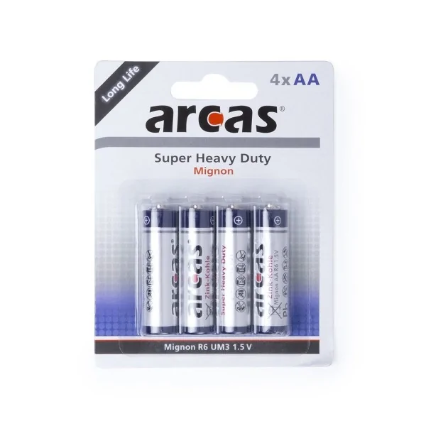 Blister 4 Piles Arcas Super Heavy Duty AA 1,5V