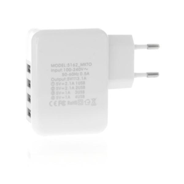 Chargeur USB Mural Gregor 4 Ports